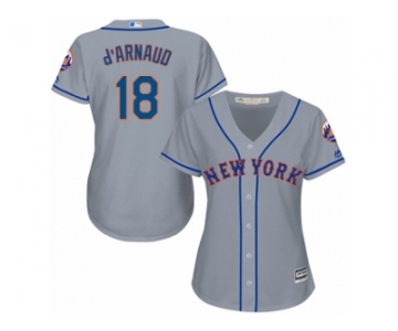 Women's Majestic New York Mets #18 Travis d'Arnaud Authentic Grey Road Cool Base MLB Jersey