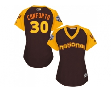 Women's Majestic New York Mets #30 Michael Conforto Authentic Brown 2016 All-Star National League BP Cool Base MLB Jersey