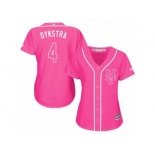 Women's Majestic New York Mets #4 Lenny Dykstra Replica Pink Fashion Cool Base MLB Jersey