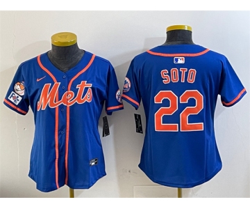 Women's New York Mets #22 Juan Soto Royal 2025 Spring Training Alternate Limited Stitched Baseball Jersey