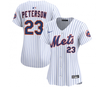 Women's New York Mets #23 David Peterson White 2025 Home Limited Stitched Baseball Jersey
