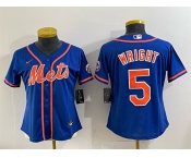 Women's New York Mets #5 David Wright Royal Cool Base Stitched Baseball Jersey Women's New York Mets #5 David Wright Royal Cool Base Stitched Baseball Jersey