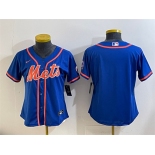 Women's New York Mets Blank Royal Cool Base Stitched Baseball Jersey