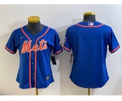 Women's New York Mets Blank Royal Cool Base Stitched Baseball Jersey