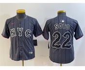 Youth New York Mets #22 Juan Soto Graphite 2024 City Connect Limited Stitched Baseball Jersey