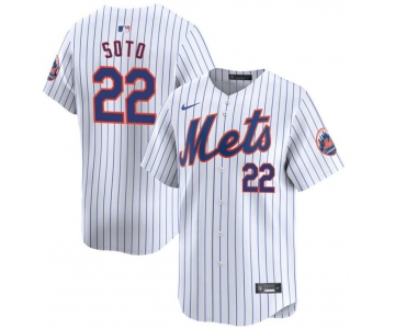 Youth New York Mets #22 Juan Soto White 2024 Home Limited Stitched Baseball Jersey