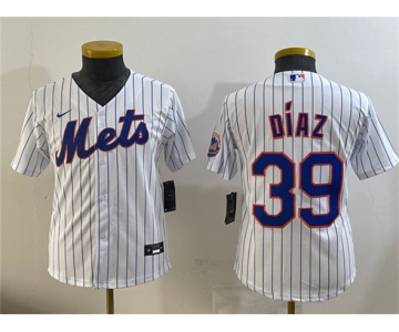 Youth New York Mets #39 Edwin Díaz White Cool Base Stitched Baseball Jersey