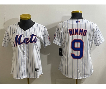 Youth New York Mets #9 Brandon Nimmo White Cool Base Stitched Baseball Jersey