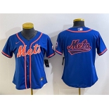 Youth New York Mets Team Big Logo Royal Cool Base Stitched Baseball Jersey