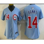Women's Chicago Cubs #14 Ernie Banks Baby Blue Limited Jersey Women's Chicago Cubs #14 Ernie Banks Baby Blue Limited Jersey