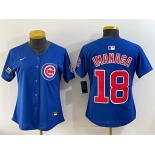Women's Chicago Cubs #18 Shōta Imanaga Royal 'Ryne Sandberg Tribute' Vapor Limited V2 Stitched Baseball Jersey Women's Chicago Cubs #18 Shōta Imanaga Royal 'Ryne Sandberg Tribute' Vapor Limited V2 Stitched Baseball Jersey