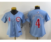 Women's Chicago Cubs #4 Pete Crow-Armstrong Blue 2024 25 2nd Alternatemited Stitched Baseball Jersey