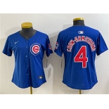 Women's Chicago Cubs #4 Pete Crow-Armstrong Royal Vapor Limited Stitched Baseball Jersey Women's Chicago Cubs #4 Pete Crow-Armstrong Royal Vapor Limited Stitched Baseball Jersey