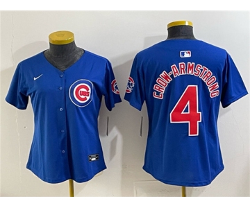 Women's Chicago Cubs #4 Pete Crow-Armstrong Royal Vapor Limited Stitched Baseball Jersey