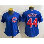 Women's Chicago Cubs #44 Anthony Rizzo Royal Stitched Baseball Jersey Women's Chicago Cubs #44 Anthony Rizzo Royal Stitched Baseball Jersey