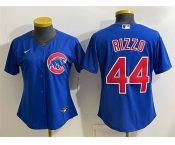 Women's Chicago Cubs #44 Anthony Rizzo Royal Stitched Baseball Jersey
