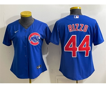 Women's Chicago Cubs #44 Anthony Rizzo Royal Stitched Baseball Jersey