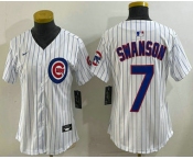 Women's Chicago Cubs #7 Dansby Swanson White Limited Stitched Jersey