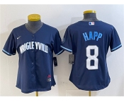 Women's Chicago Cubs #8 Ian Happ Navy City Connect Stitched Jersey
