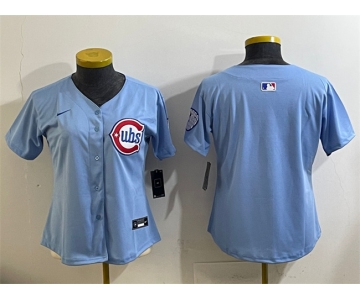 Women's Chicago Cubs Blank Blue 2024 25 2nd Alternatemited Stitched Baseball Jersey