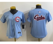 Women's Chicago Cubs Team Big Logo Blue 2024 25 2nd Alternatemited Stitched Baseball Jersey