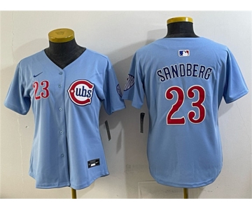 Youth Chicago Cubs #23 Ryne Sandberg Blue Limited Stitched Baseball Jersey