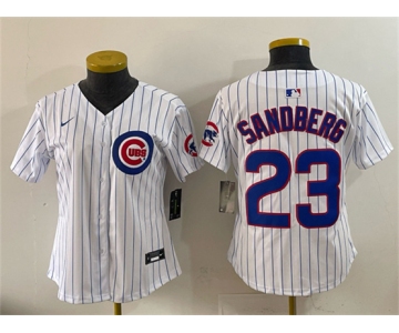 Youth Chicago Cubs #23 Ryne Sandberg White Home Limited Stitched Baseball Jersey