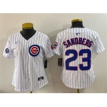 Youth Chicago Cubs #23 Ryne Sandberg White Pinstripe 'Ryne Sandberg Tribute' Vapor Limited V2 Stitched Baseball Jersey Youth Chicago Cubs #23 Ryne Sandberg White Pinstripe 'Ryne Sandberg Tribute' Vapor Limited V2 Stitched Baseball Jersey