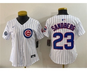 Youth Chicago Cubs #23 Ryne Sandberg White Pinstripe 'Ryne Sandberg Tribute' Vapor Limited V2 Stitched Baseball Jersey Youth Chicago Cubs #23 Ryne Sandberg White Pinstripe 'Ryne Sandberg Tribute' Vapor Limited V2 Stitched Baseball Jersey