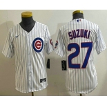 Youth Chicago Cubs #27 Seiya Suzuki White Limited Stitched Jersey