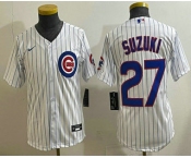 Youth Chicago Cubs #27 Seiya Suzuki White Limited Stitched Jersey