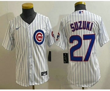 Youth Chicago Cubs #27 Seiya Suzuki White Limited Stitched Jersey