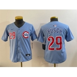 Youth Chicago Cubs #29 Michael Busch Blue Limited Stitched Baseball Jersey Youth Chicago Cubs #29 Michael Busch Blue Limited Stitched Baseball Jersey
