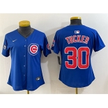 Youth Chicago Cubs #30 Kyle Tucker Royal 'Ryne Sandberg Tribute' Vapor Limited V2 Stitched Baseball Jersey Youth Chicago Cubs #30 Kyle Tucker Royal 'Ryne Sandberg Tribute' Vapor Limited V2 Stitched Baseball Jersey