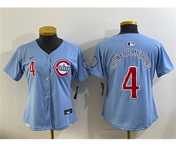 Youth Chicago Cubs #4 Pete Crow-Armstrong Blue 2024-25 2nd Alternate Limited Stitched Baseball Jersey