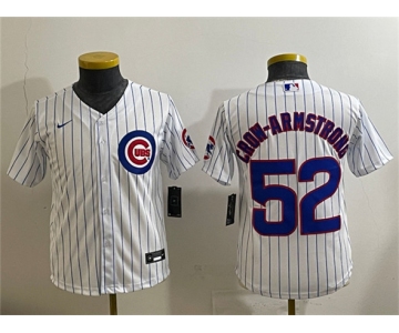 Youth Chicago Cubs #52 Pete Crow-Armstrong White Cool Base Stitched Baseball Jersey