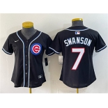 Youth Chicago Cubs #7 Dansby Swanson 2026 Fashion Replica Black Out Stitched Baseball Jersey Youth Chicago Cubs #7 Dansby Swanson 2026 Fashion Replica Black Out Stitched Baseball Jersey