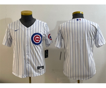 Youth Chicago Cubs Blank White Cool Base Stitched Baseball Jersey