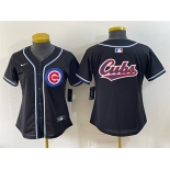 Youth Chicago Cubs Team Big Logo 2026 Fashion Replica Black Out Stitched Baseball Jersey Youth Chicago Cubs Team Big Logo 2026 Fashion Replica Black Out Stitched Baseball Jersey
