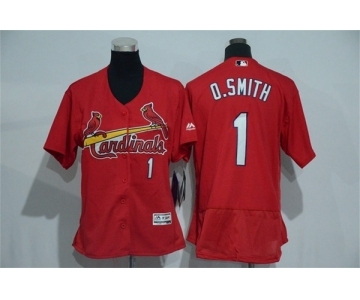 Women St.Louis Cardinals #1 Ozzie Smith Red Flexbase Authentic Collection Stitched Baseball Jersey