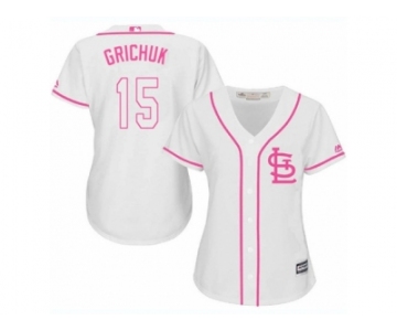 Women's Majestic St. Louis Cardinals #15 Randal Grichuk Replica White Fashion Cool Base MLB Jersey