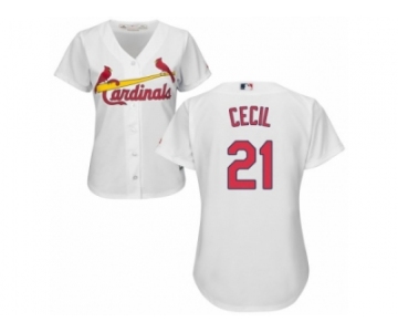 Women's Majestic St. Louis Cardinals #21 Brett Cecil Authentic White Home Cool Base MLB Jersey