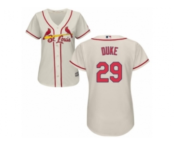 Women's Majestic St. Louis Cardinals #29 Zach Duke Authentic Cream Alternate Cool Base MLB Jersey