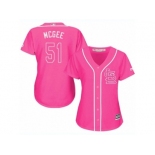 Women's Majestic St. Louis Cardinals #51 Willie McGee Replica Pink Fashion Cool Base MLB Jersey