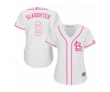 Women's Majestic St. Louis Cardinals #9 Enos Slaughter Replica White Fashion Cool Base MLB Jersey