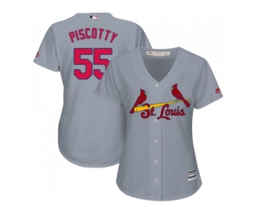 Women's St.Louis Cardinals #55 Stephen Piscotty Grey Road Stitched MLB Jersey