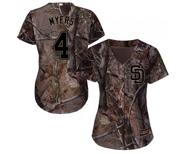 Women's Majestic San Diego Padres #4 Wil Myers Authentic Camo Realtree Collection Flex Base MLB Jersey