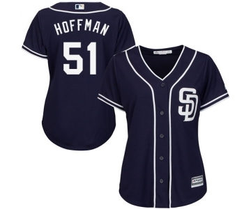 Women's Majestic San Diego Padres #51 Trevor Hoffman Replica Navy Blue Alternate 1 Cool Base MLB Jersey