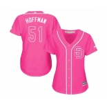 Women's Majestic San Diego Padres #51 Trevor Hoffman Replica Pink Fashion Cool Base MLB Jersey