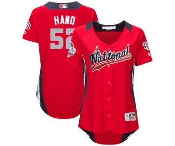 Women's Majestic San Diego Padres #52 Brad Hand Game Red National League 2018 MLB All-Star MLB Jersey